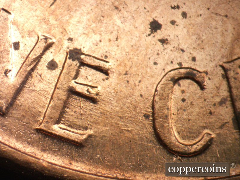 Die-stage B marker on 1959D•1MM•022 (1959 Repunched Mint Mark).