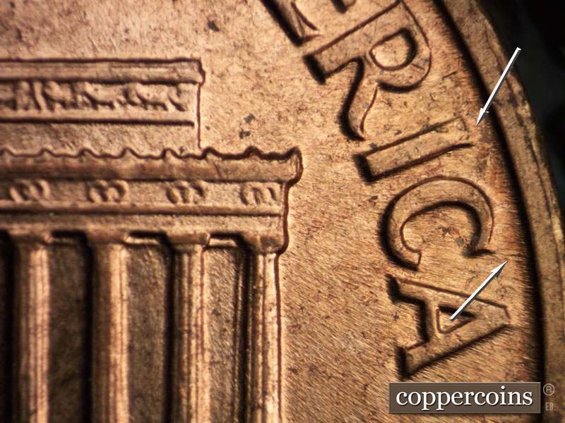 Die-stage B marker on 1959D•1MM•023 (1959 Repunched Mint Mark).