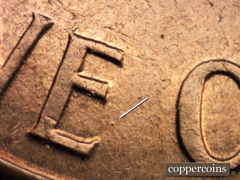 Die-stage B marker on 1959D•1MM•023 (1959 Repunched Mint Mark).