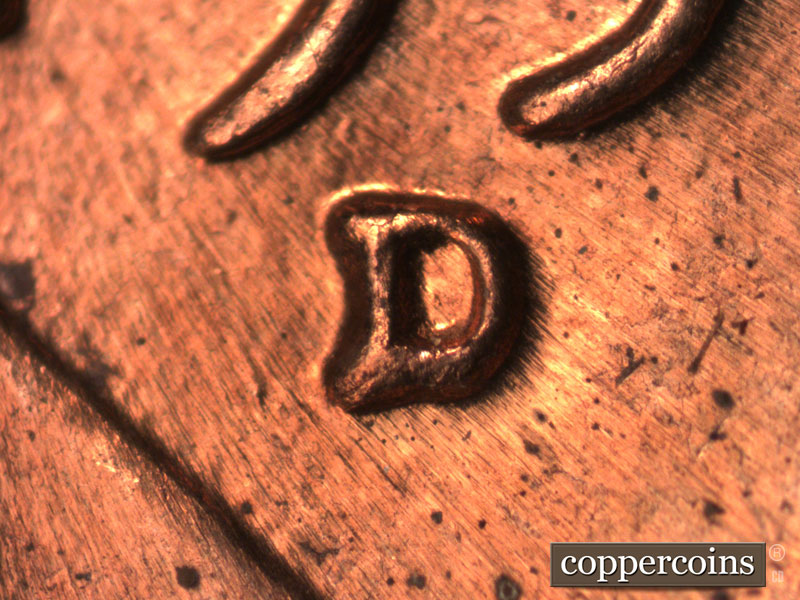 Die-stage C marker on 1959D•1MM•023 (1959 Repunched Mint Mark).
