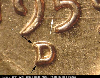 1959 Lincoln cent obverse, CopperCoins die 1959D•1MM•024.