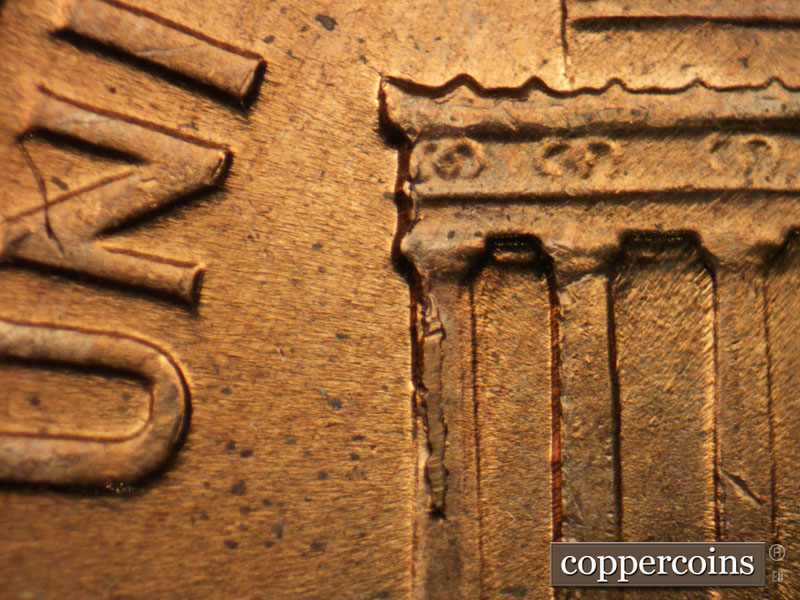 Die-stage A marker on 1959D•1MM•026 (1959 Repunched Mint Mark).