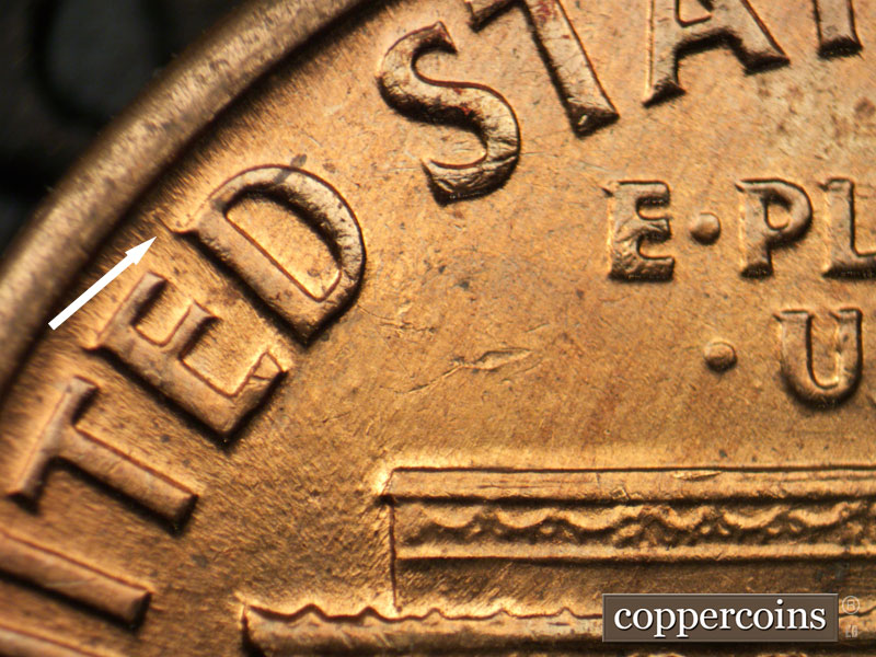 Die-stage A marker on 1959D•1MM•026 (1959 Repunched Mint Mark).