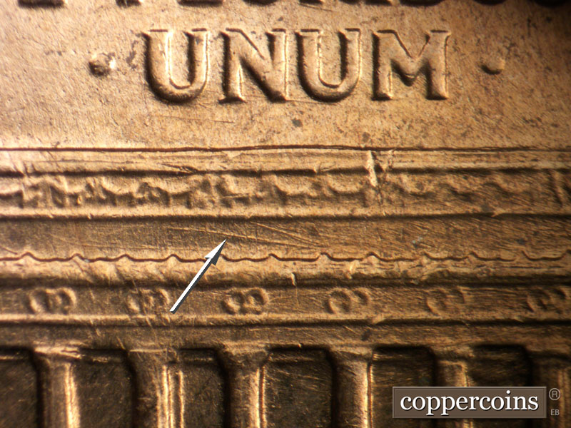 Die-stage B marker on 1959D•1MM•026 (1959 Repunched Mint Mark).
