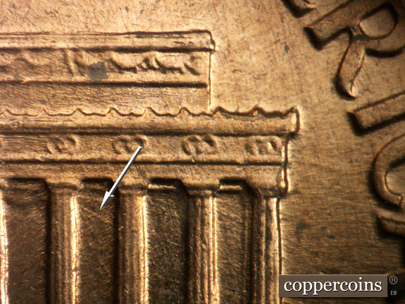 Die-stage B marker on 1959D•1MM•026 (1959 Repunched Mint Mark).