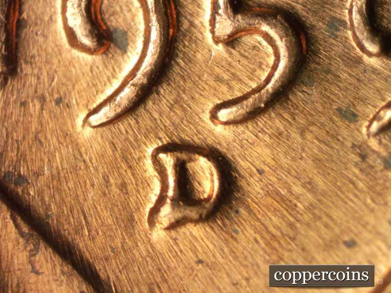 Die-stage C marker on 1959D•1MM•026 (1959 Repunched Mint Mark).