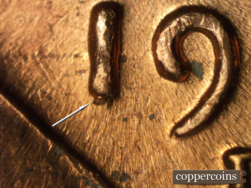 Die-stage C marker on 1959D•1MM•026 (1959 Repunched Mint Mark).