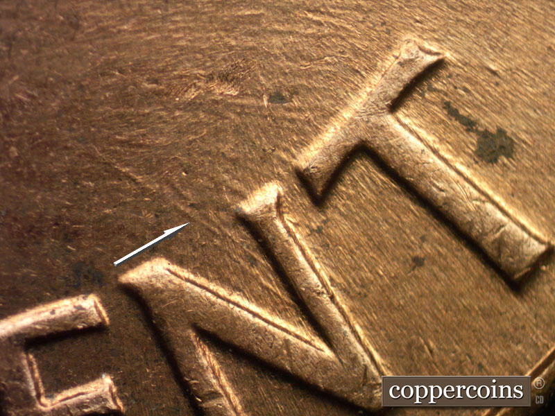 Die-stage C marker on 1959D•1MM•026 (1959 Repunched Mint Mark).