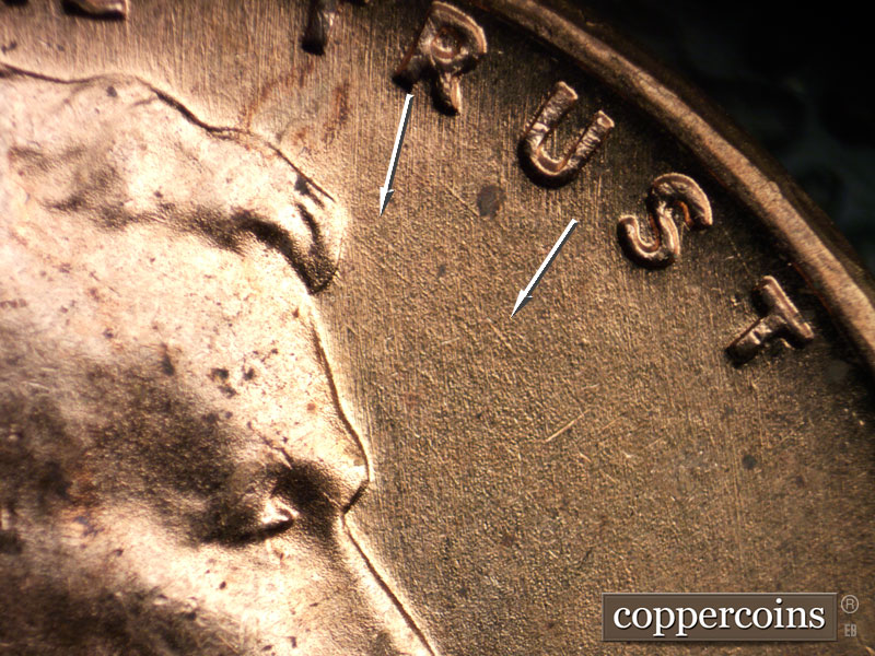Die-stage B marker on 1959D•1MM•028 (1959 Repunched Mint Mark).