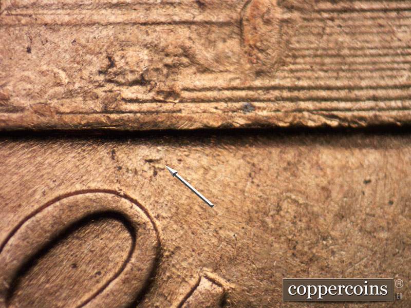 Die-stage B marker on 1959D•1MM•028 (1959 Repunched Mint Mark).
