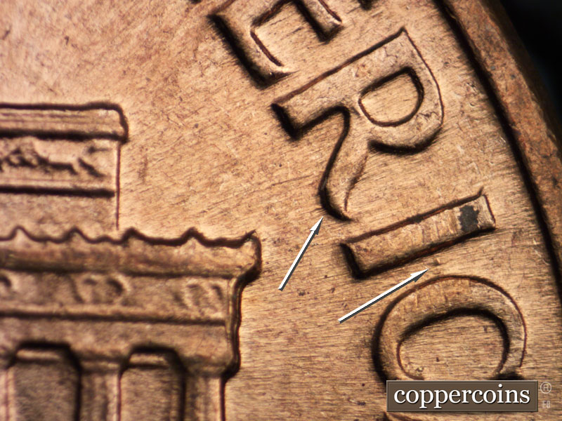 Die-stage B marker on 1959D•1MM•028 (1959 Repunched Mint Mark).