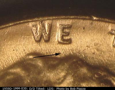 Die-stage C marker on 1959D•1MM•030 (1959 Repunched Mint Mark).