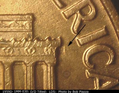 Die-stage C marker on 1959D•1MM•030 (1959 Repunched Mint Mark).