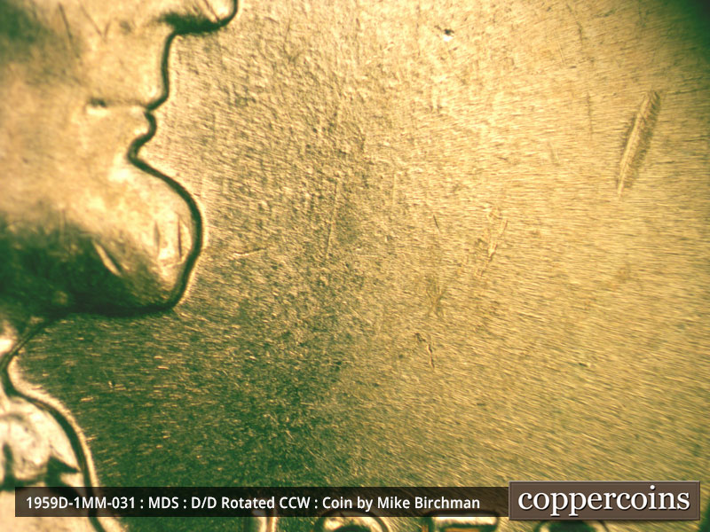 Die-stage B marker on 1959D•1MM•031 (1959 Repunched Mint Mark).