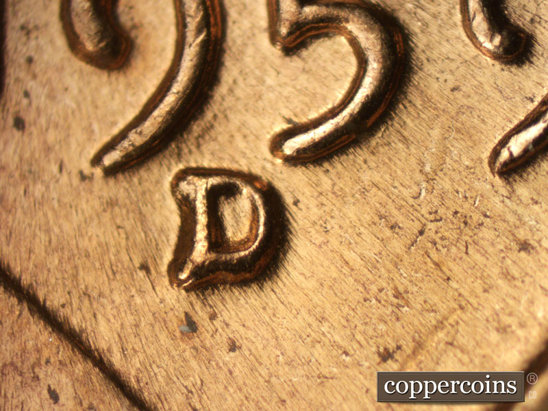 Die-stage C marker on 1959D•1MM•031 (1959 Repunched Mint Mark).