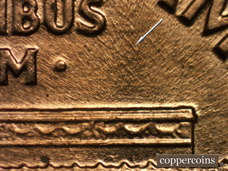 Die-stage C marker on 1959D•1MM•031 (1959 Repunched Mint Mark).