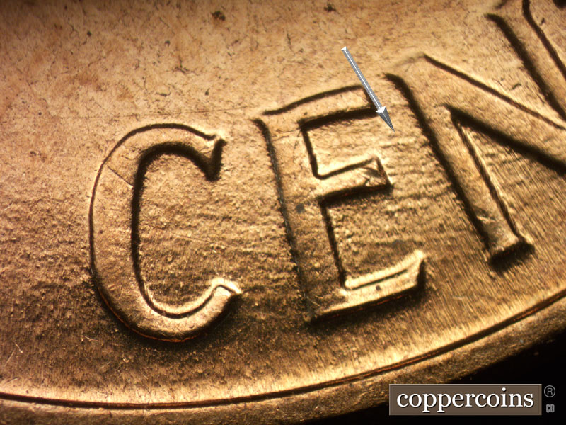 Die-stage C marker on 1959D•1MM•031 (1959 Repunched Mint Mark).