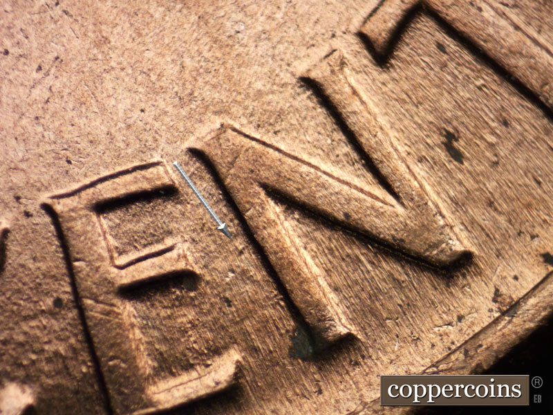 Die-stage C marker on 1959D•1MM•032 (1959 Repunched Mint Mark).