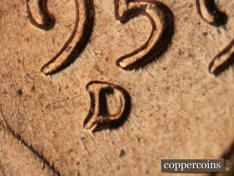 1959 Lincoln cent obverse, CopperCoins die 1959D•1MM•038.