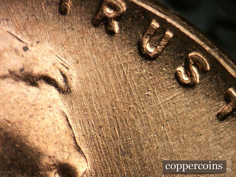 Die-stage B marker on 1959D•1MM•038 (1959 Repunched Mint Mark).
