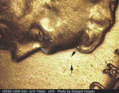Die-stage C marker on 1959D•1MM•041 (1959 Repunched Mint Mark).