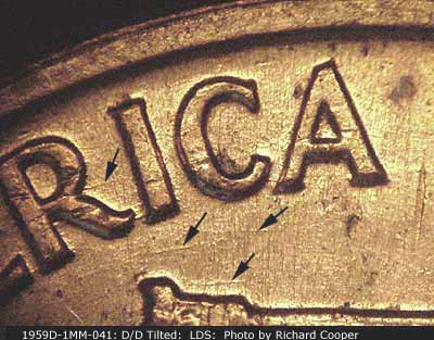 Die-stage C marker on 1959D•1MM•041 (1959 Repunched Mint Mark).