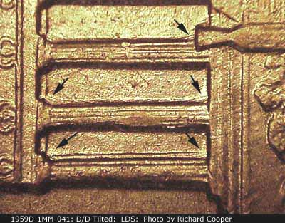 Die-stage C marker on 1959D•1MM•041 (1959 Repunched Mint Mark).
