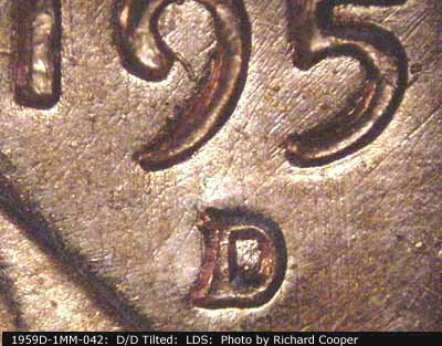 Die-stage C marker on 1959D•1MM•042 (1959 Repunched Mint Mark).