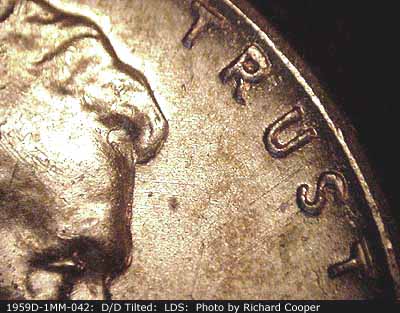 Die-stage C marker on 1959D•1MM•042 (1959 Repunched Mint Mark).
