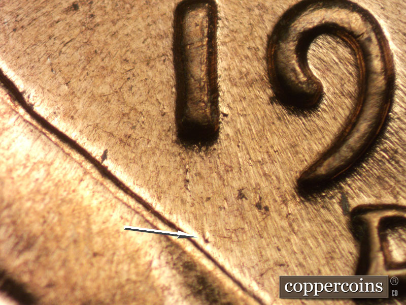 Die-stage C marker on 1959D•1MM•043 (1959 Repunched Mint Mark).