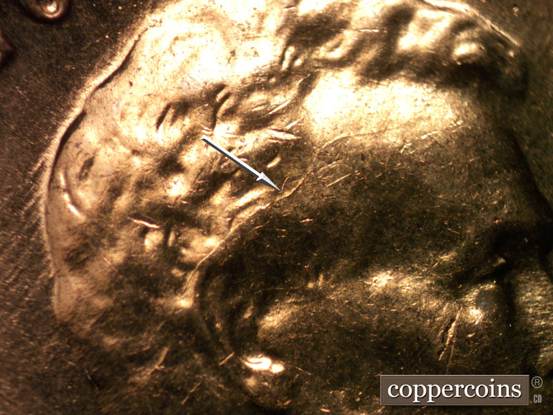 Die-stage C marker on 1959D•1MM•043 (1959 Repunched Mint Mark).