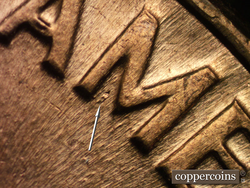 Die-stage C marker on 1959D•1MM•043 (1959 Repunched Mint Mark).