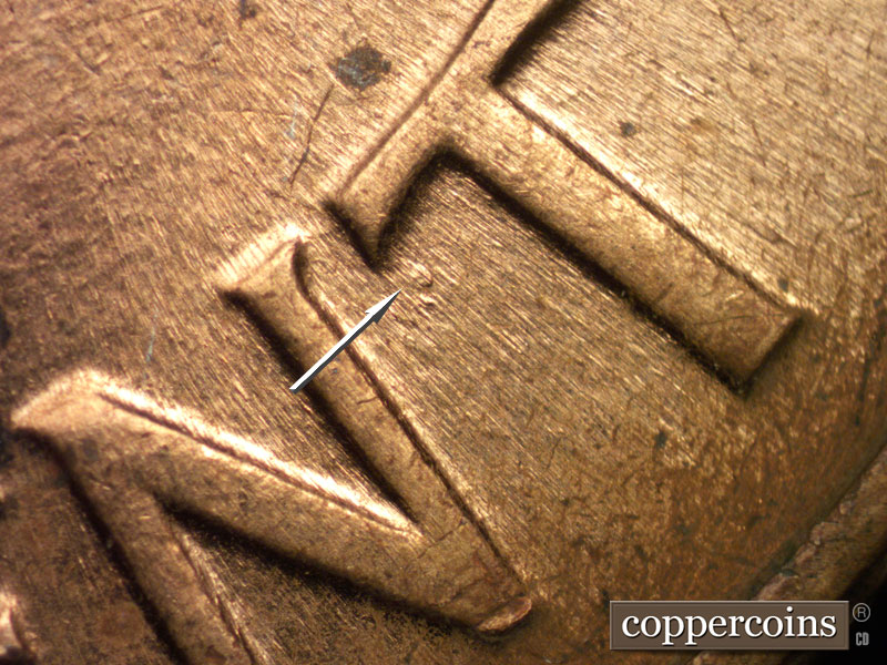 Die-stage C marker on 1959D•1MM•043 (1959 Repunched Mint Mark).