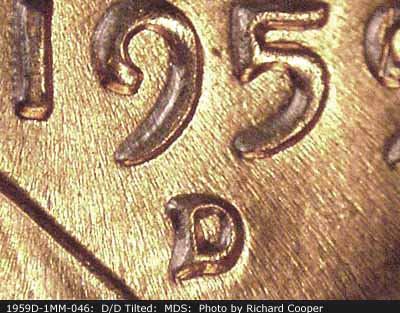 1959 Lincoln cent obverse, CopperCoins die 1959D•1MM•046.