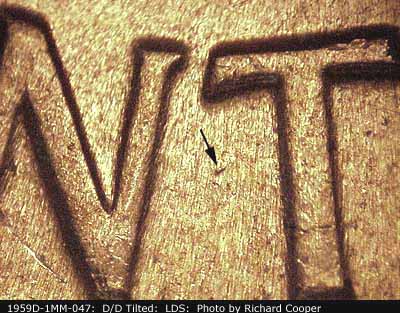 Die-stage C marker on 1959D•1MM•047 (1959 Repunched Mint Mark).