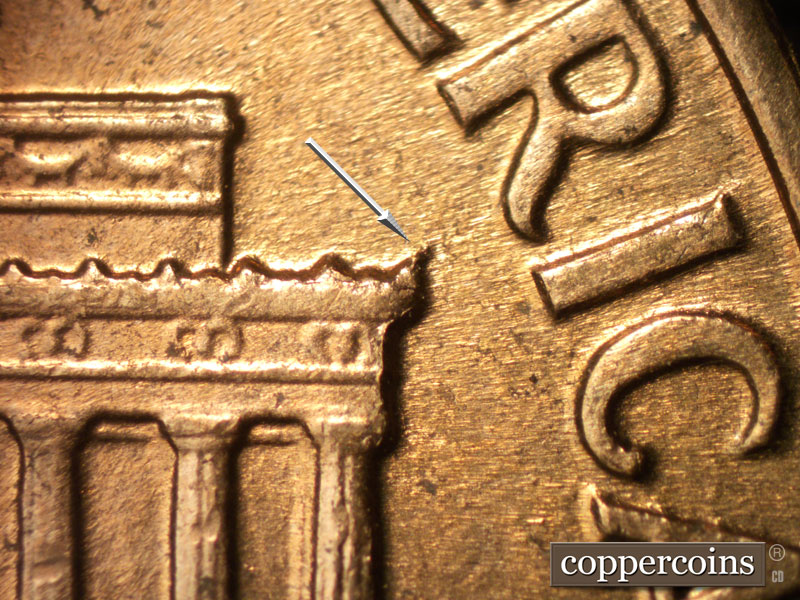 Die-stage B marker on 1959D•1MM•048 (1959 Repunched Mint Mark).
