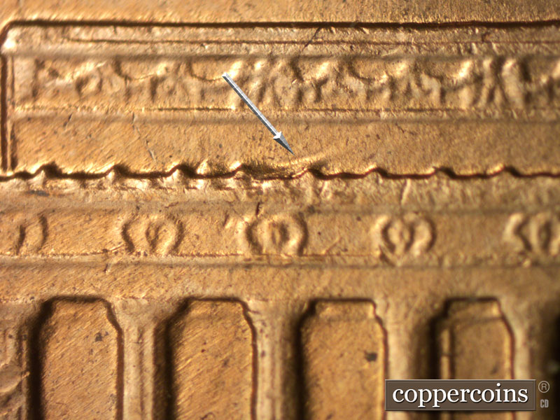 Die-stage B marker on 1959D•1MM•048 (1959 Repunched Mint Mark).