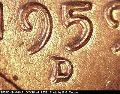 Die-stage C marker on 1959D•1MM•049 (1959 Repunched Mint Mark).