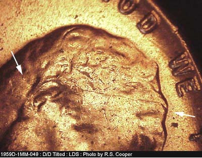 Die-stage C marker on 1959D•1MM•049 (1959 Repunched Mint Mark).