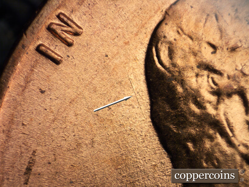 Die-stage B marker on 1959D•1MM•052 (1959 Repunched Mint Mark).