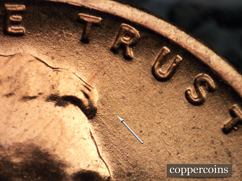 Die-stage B marker on 1959D•1MM•052 (1959 Repunched Mint Mark).