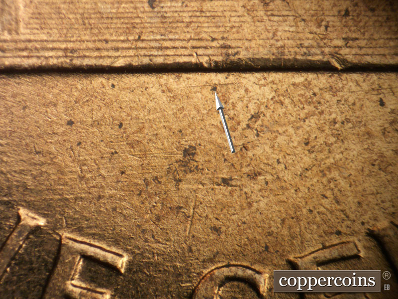 Die-stage B marker on 1959D•1MM•057 (1959 Repunched Mint Mark).