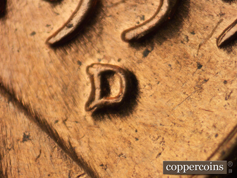 Die-stage C marker on 1959D•1MM•060 (1959 Repunched Mint Mark).