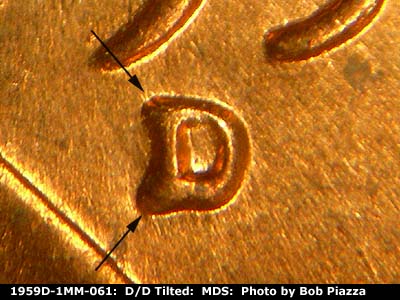 1959 Lincoln cent obverse, CopperCoins die 1959D•1MM•061.
