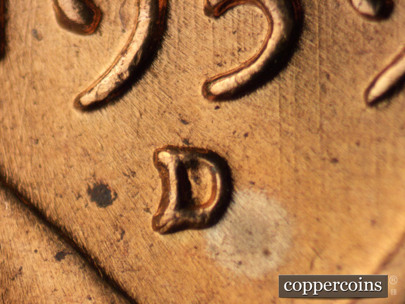 1959 Lincoln cent obverse, CopperCoins die 1959D•1MM•062.