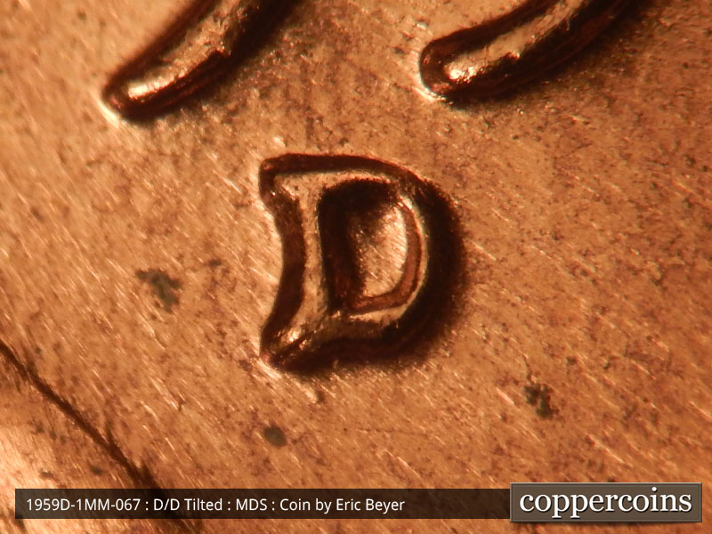 1959 Lincoln cent obverse, CopperCoins die 1959D•1MM•067.