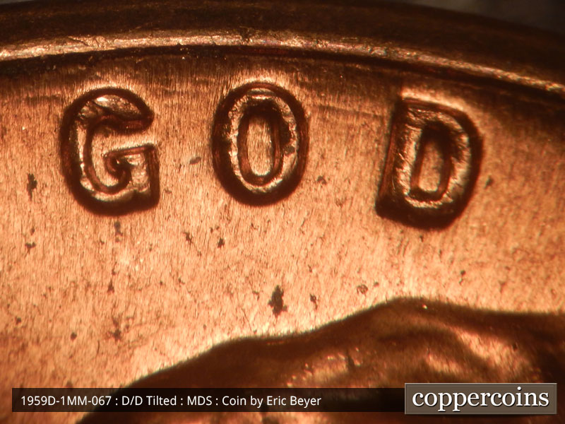 Die-stage B marker on 1959D•1MM•067 (1959 Repunched Mint Mark).