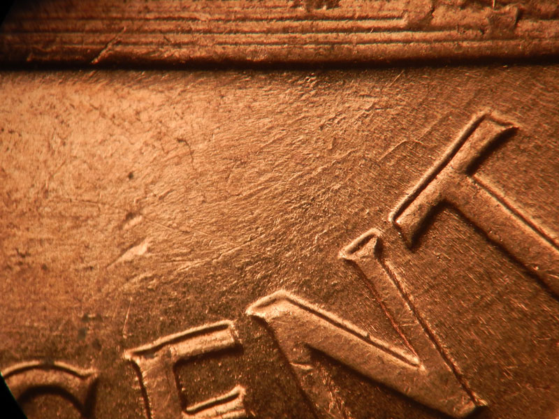 Die-stage B marker on 1959D•1MM•067 (1959 Repunched Mint Mark).