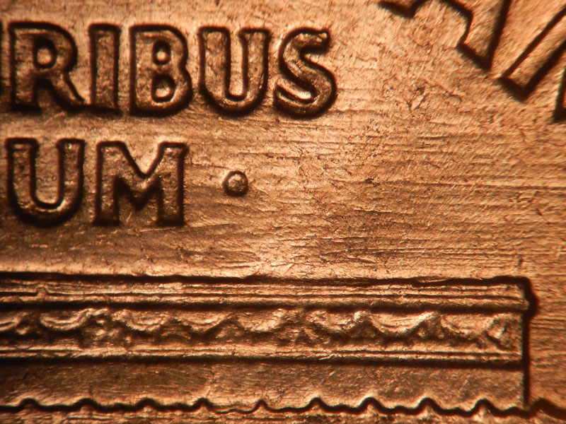 Die-stage B marker on 1959D•1MM•068 (1959 Repunched Mint Mark).