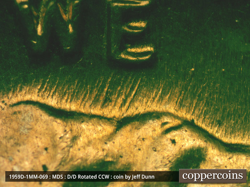 Die-stage B marker on 1959D•1MM•069 (1959 Repunched Mint Mark).